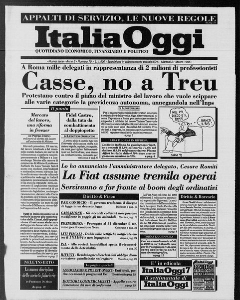 Italia oggi : quotidiano di economia finanza e politica